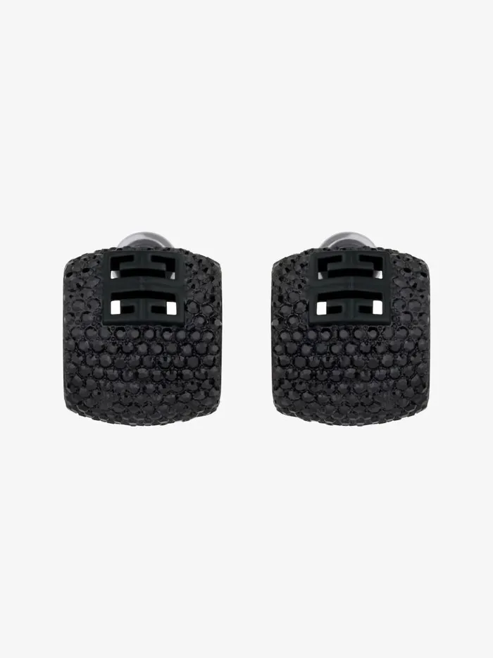Women Jewelry Givenchy 4G Earrings In Metal With Crystals Black