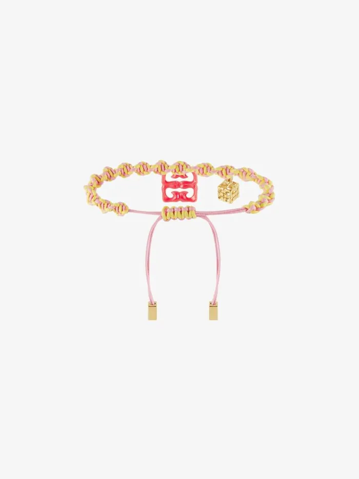 Women Jewelry Givenchy 4G Liquid Bracelet In Woven Cotton Metal And Resin Coral Women Jewelry Givenchy 4G Liquid Bracelet In Woven Cotton Metal And Resin Coral