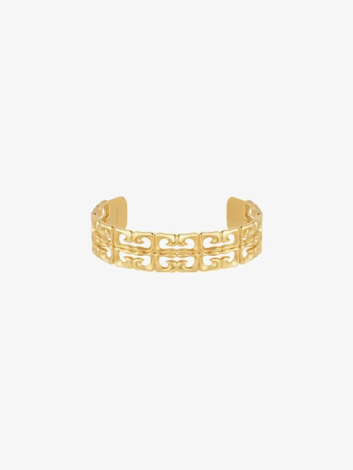 Women Jewelry Givenchy 4G Liquid Open Cuff Bracelet In Metal Golden Yellow