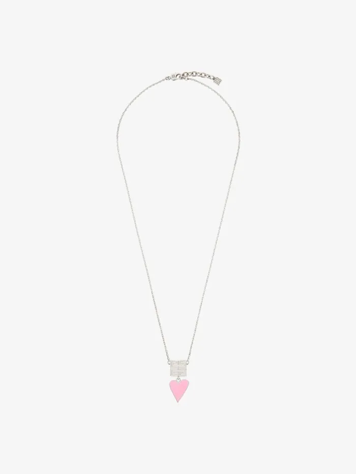 Women Jewelry Givenchy 4G Necklace In Metal And Enamel Pinksilvery