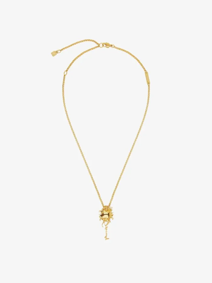 Women Jewelry Givenchy Daisy Necklace In Metal And Enamel With Crystal Goldenwhite Women Jewelry Givenchy Daisy Necklace In Metal And Enamel With Crystal Goldenwhite