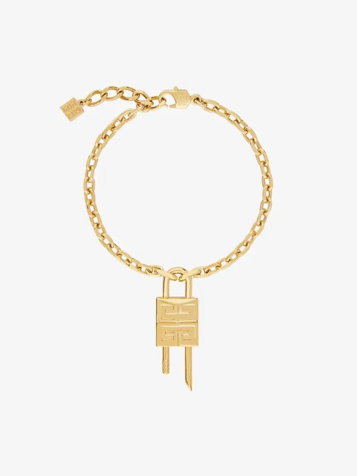 Women Jewelry Givenchy Mini Lock Bracelet In Metal Golden Yellow