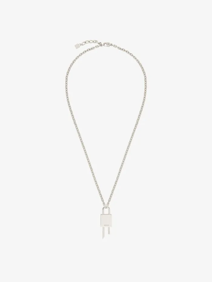 Women Jewelry Givenchy Mini Lock Necklace In Metal With Crystal Silvery Women Jewelry Givenchy Mini Lock Necklace In Metal With Crystal Silvery
