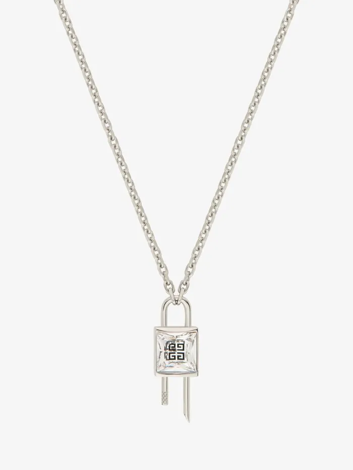 Women Jewelry Givenchy Mini Lock Necklace In Metal With Crystal Silvery Women Jewelry Givenchy Mini Lock Necklace In Metal With Crystal Silvery