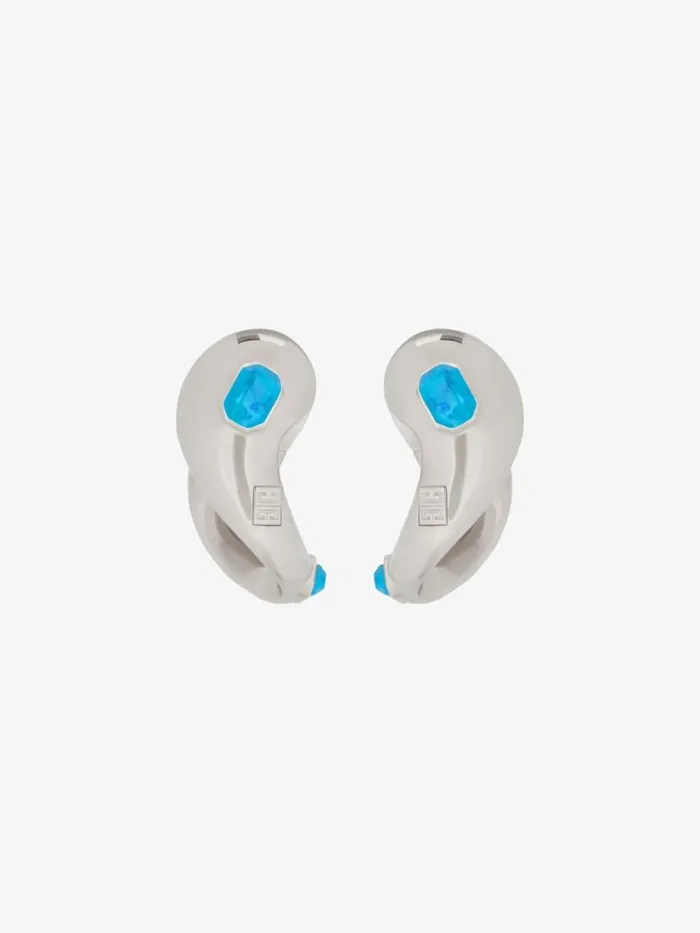 Women Jewelry Givenchy Organic Earrings In Metal And Resin Turquoise