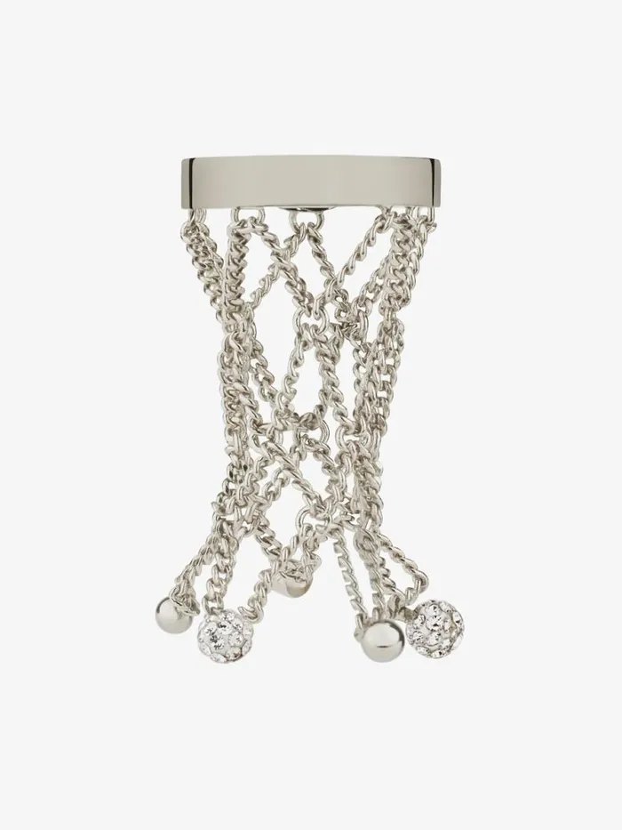 Women Jewelry Givenchy Pearling Ring In Metal With Pearls And Crystals Whitesilvery