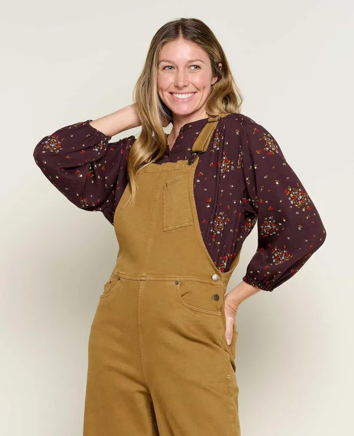 Women Jumpsuits and Overalls Toad and Co Balsam Seeded Denim Overall Honey Brown