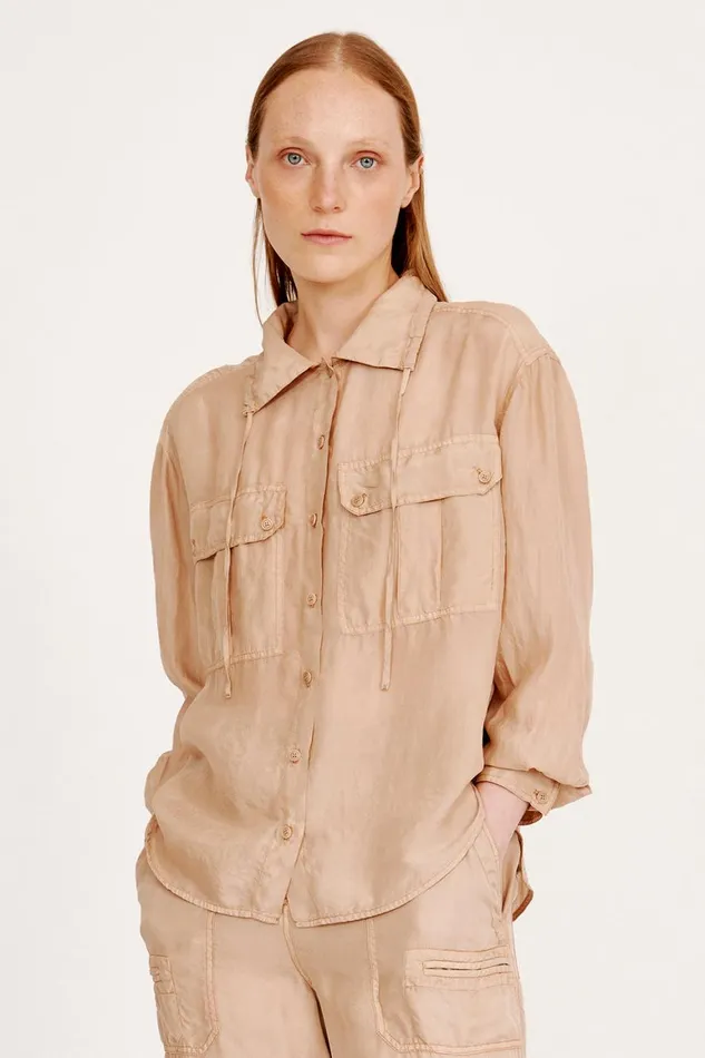 Women Khaki Westwood Shirt Jacket Raquel Allegra Tops