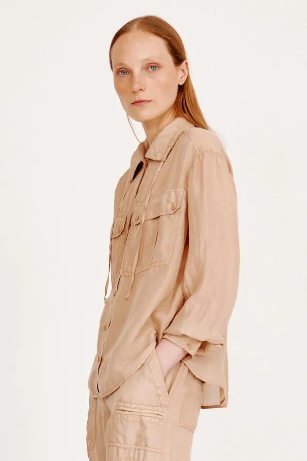 Women Khaki Westwood Shirt Jacket Raquel Allegra Tops