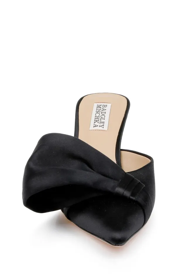 Women Kitten Heel Badgley Mischka Alaya Pointed Toe Mules Black