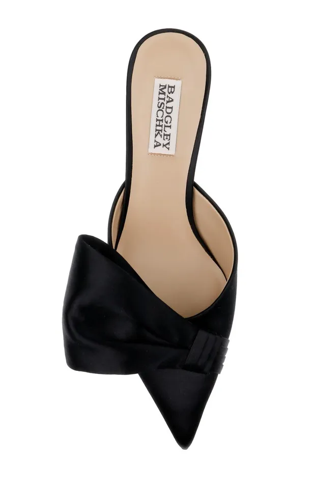Women Kitten Heel Badgley Mischka Alaya Pointed Toe Mules Black