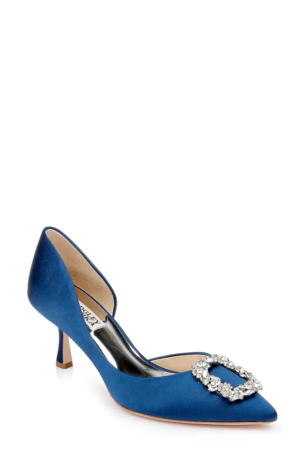 Women Kitten Heel Badgley Mischka Fabia Ii Kitten Heels With Crystal Buckle Black