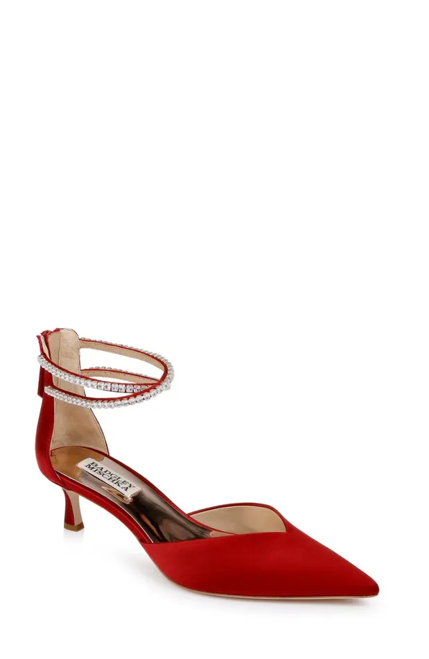 Women Kitten Heel Badgley Mischka Lilibeth DualStrapped Kitten Heels Black