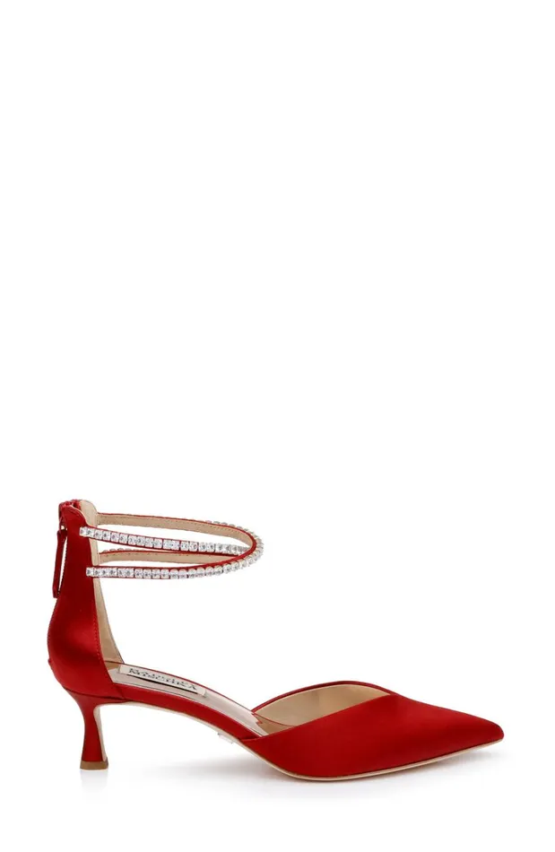 Women Kitten Heel Badgley Mischka Lilibeth DualStrapped Kitten Heels Black