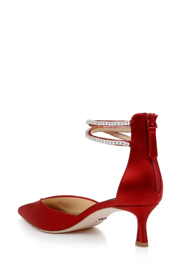 Women Kitten Heel Badgley Mischka Lilibeth DualStrapped Kitten Heels Black