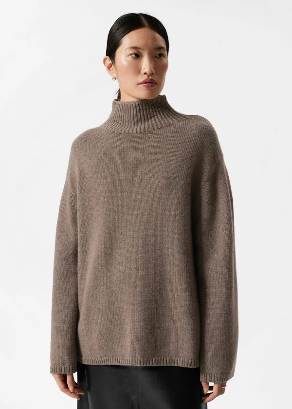 Women Knitwear and Other Stories CashmereBlend Turtleneck Jumper Mole
