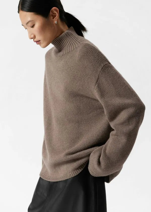 Women Knitwear and Other Stories CashmereBlend Turtleneck Jumper Mole