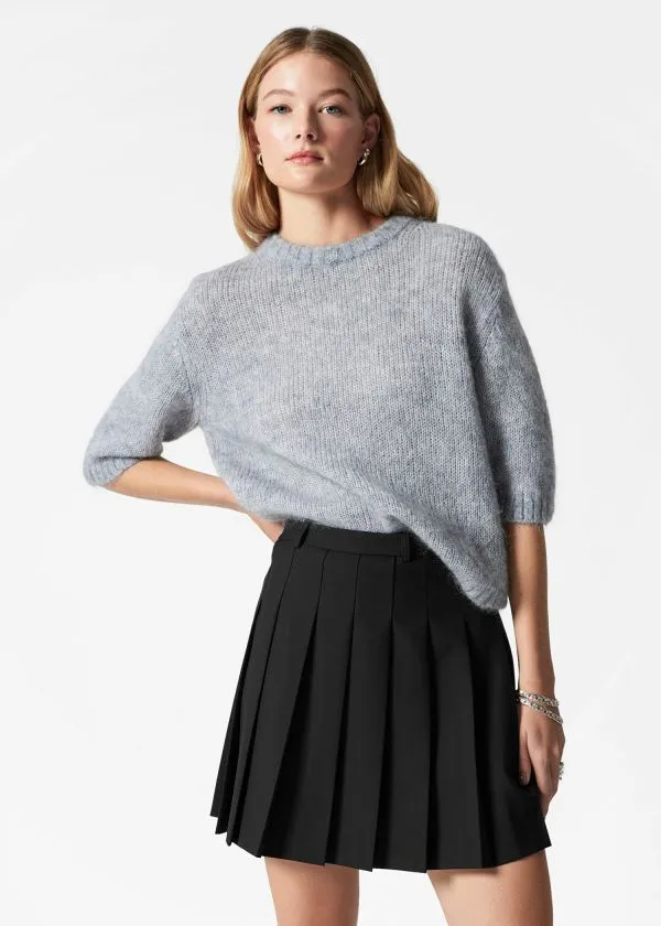 Women Knitwear and Other Stories Knitted MohairBlend TShirt Grey