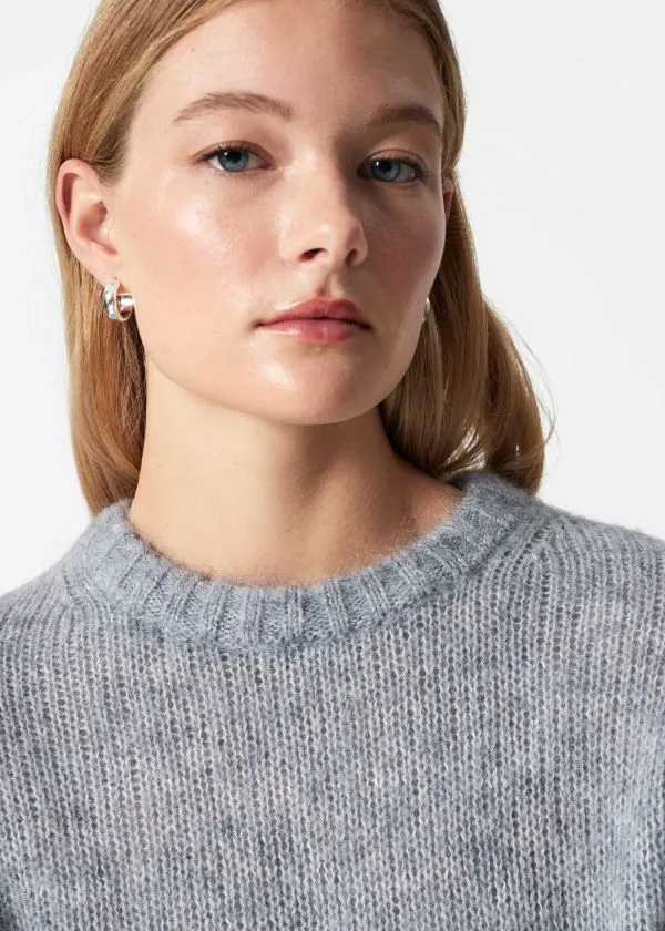 Women Knitwear and Other Stories Knitted MohairBlend TShirt Grey