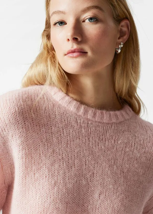 Women Knitwear and Other Stories Knitted MohairBlend TShirt Light Pink