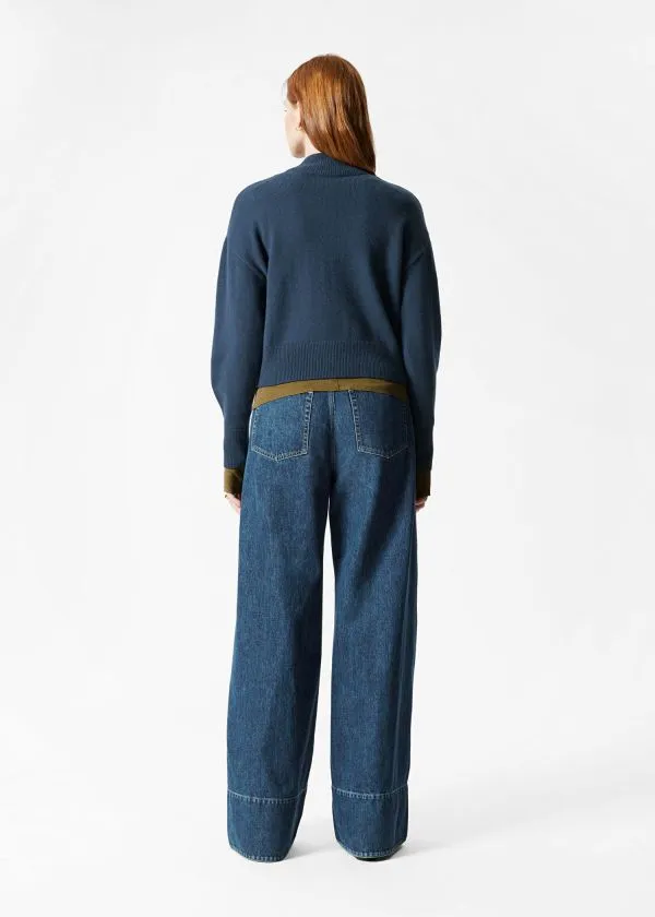 Women Knitwear and Other Stories Mock Neck Jumper Dark Blue