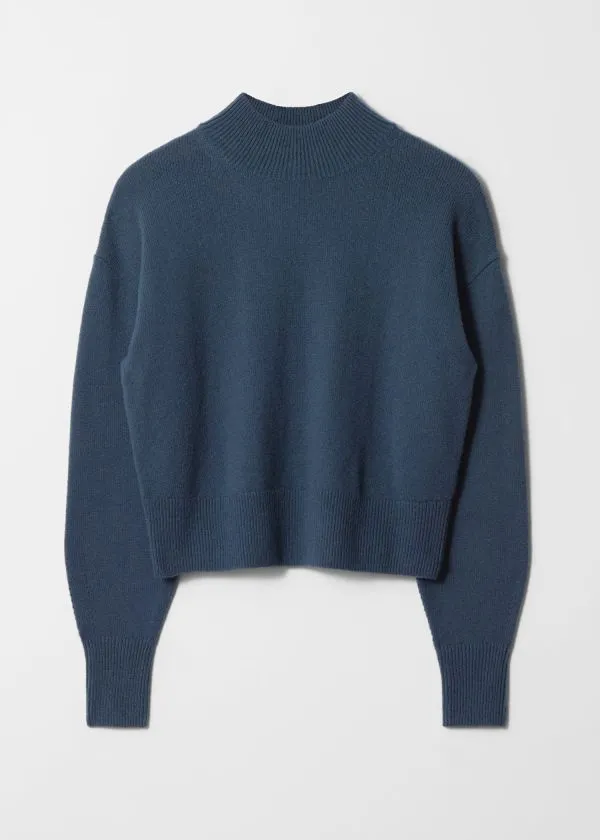 Women Knitwear and Other Stories Mock Neck Jumper Dark Blue