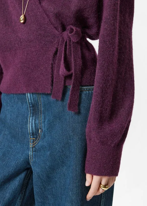 Women Knitwear and Other Stories MohairBlend Knitted Wrap Cardigan Plum