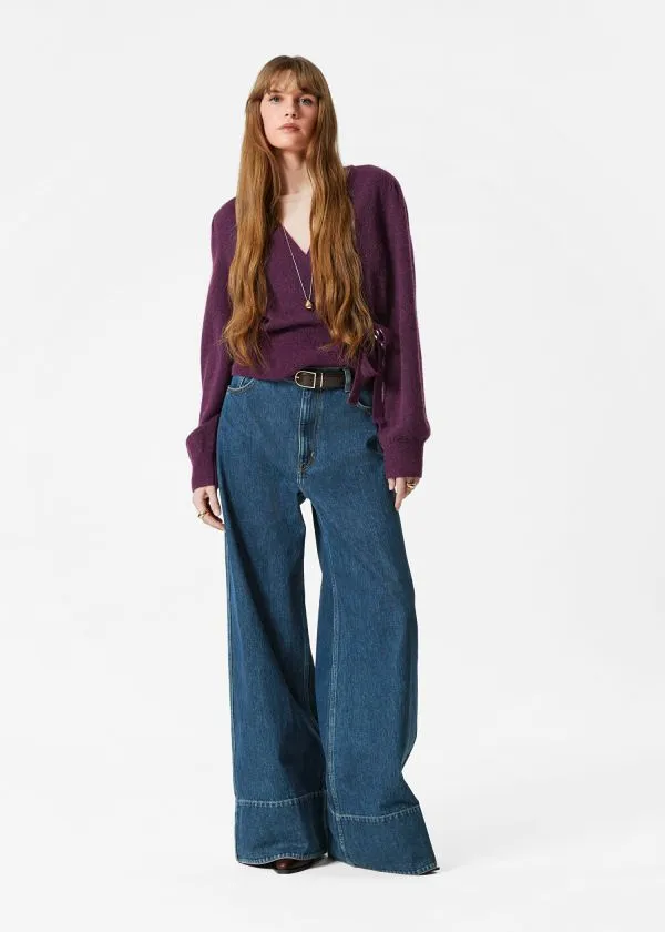 Women Knitwear and Other Stories MohairBlend Knitted Wrap Cardigan Plum