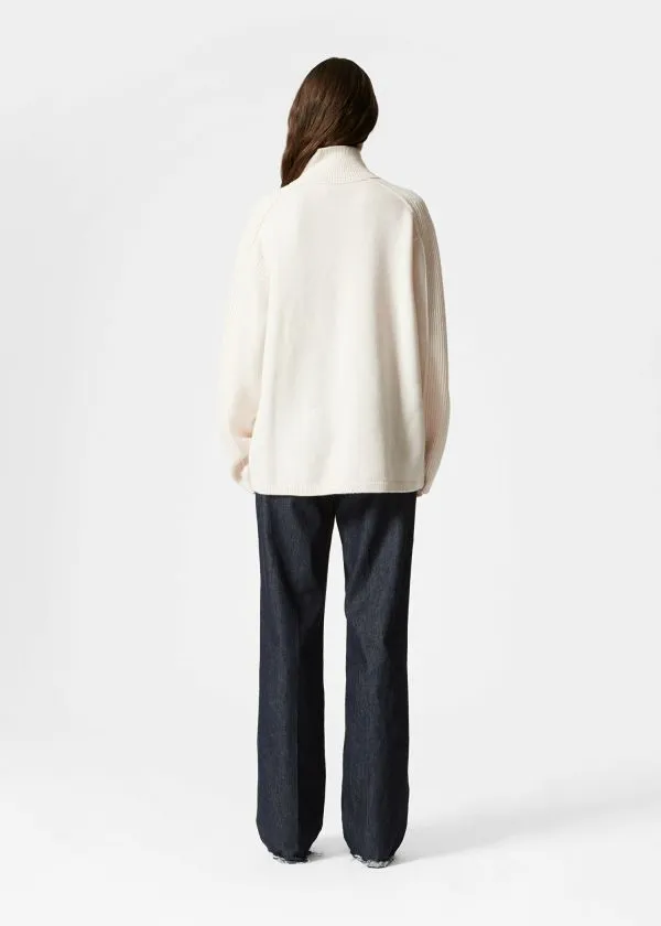 Women Knitwear and Other Stories Panelled Wool Turtleneck Jumper White Women Knitwear and Other Stories Panelled Wool Turtleneck Jumper White