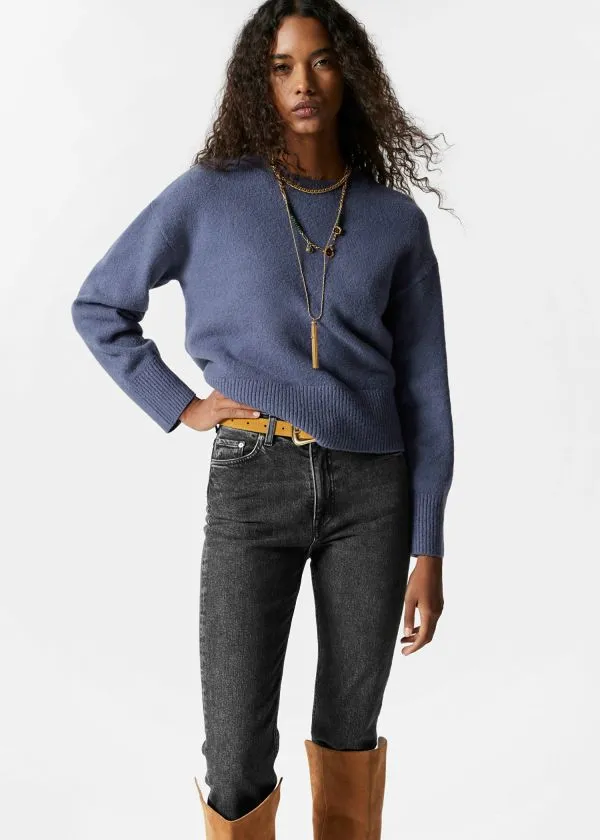 Women Knitwear and Other Stories Relaxed Knit Jumper Dusty Blue