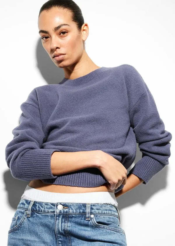 Women Knitwear and Other Stories Relaxed Knit Jumper Dusty Blue