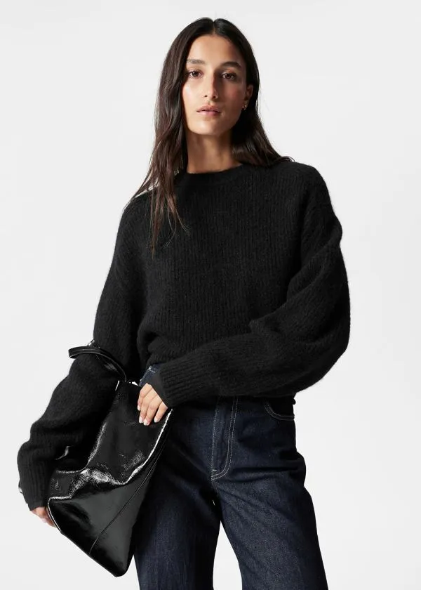 Women Knitwear and Other Stories RibKnit Jumper Black