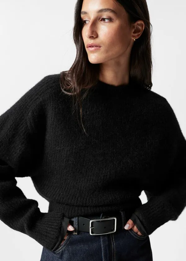 Women Knitwear and Other Stories RibKnit Jumper Black