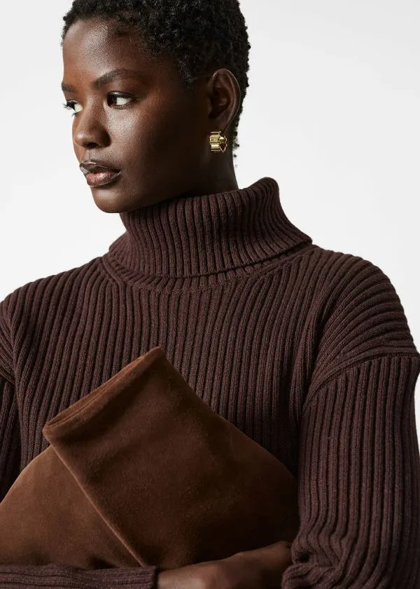 Women Knitwear and Other Stories Turtleneck WoolKnit Jumper Brown