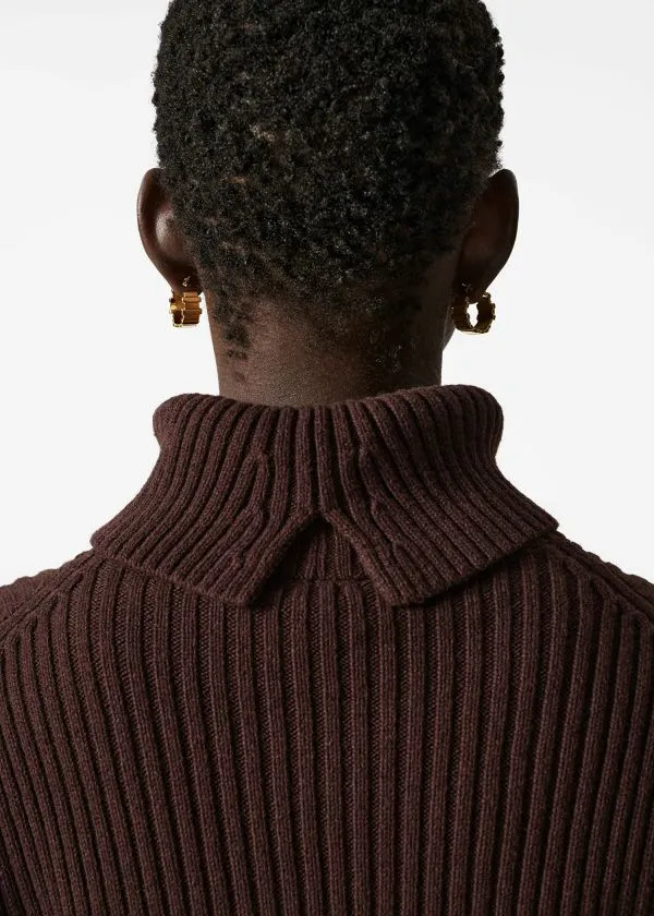 Women Knitwear and Other Stories Turtleneck WoolKnit Jumper Brown