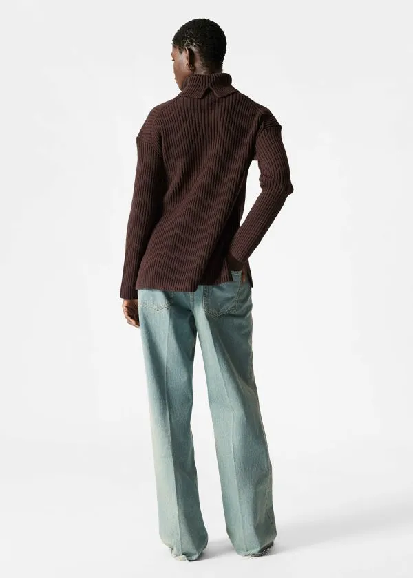 Women Knitwear and Other Stories Turtleneck WoolKnit Jumper Brown