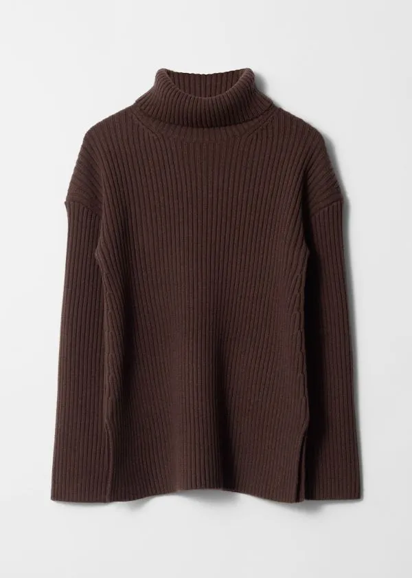 Women Knitwear and Other Stories Turtleneck WoolKnit Jumper Brown