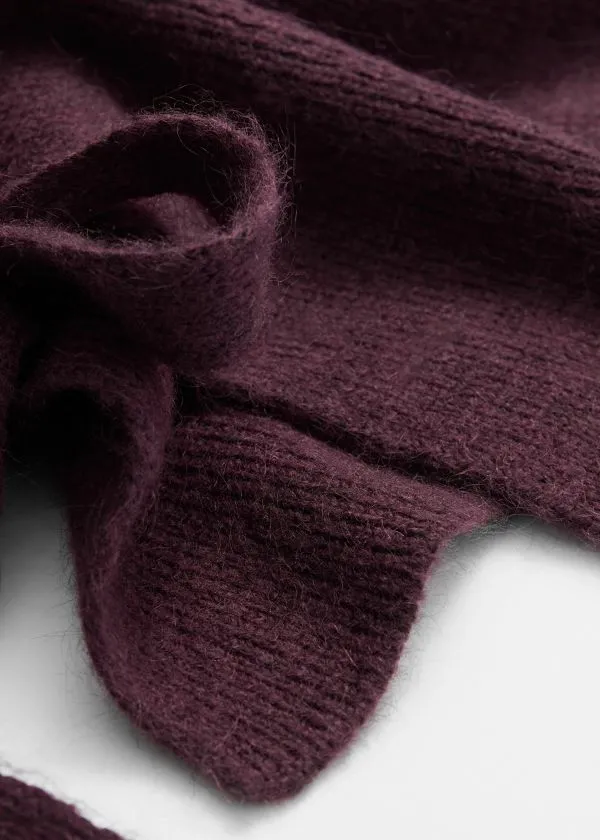 Women Knitwear and Other Stories Wool Bib Collar Burgundy