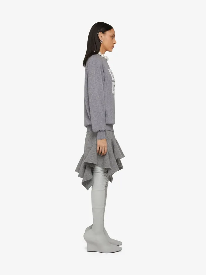Women Knitwear Givenchy 4G Sweater In Cashmere Greyecru Women Knitwear Givenchy 4G Sweater In Cashmere Greyecru