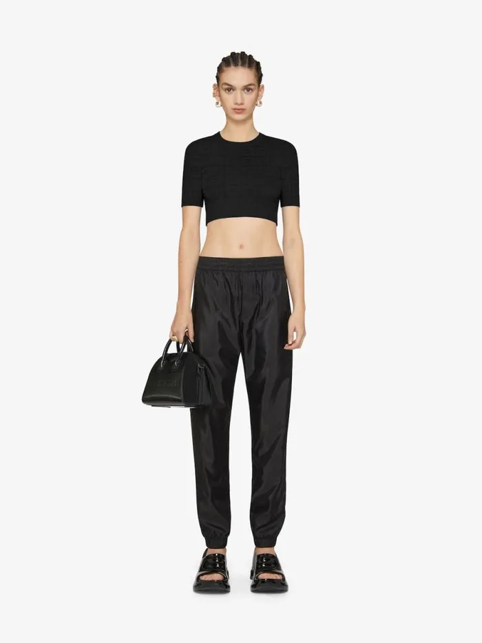 Women Knitwear Givenchy Cropped Sweater In 4G Jacquard Black