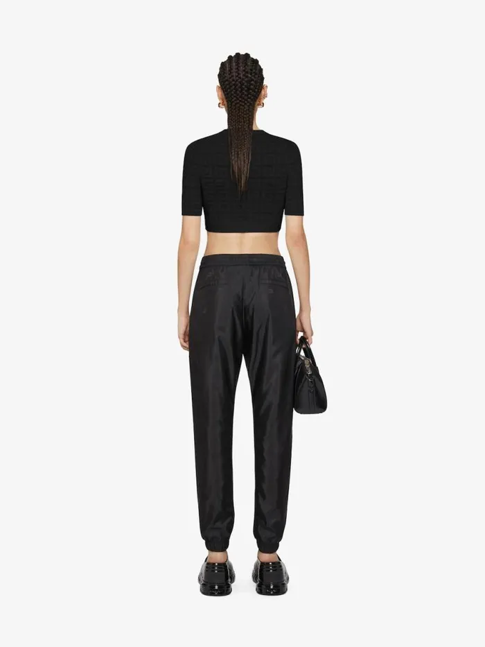 Women Knitwear Givenchy Cropped Sweater In 4G Jacquard Black