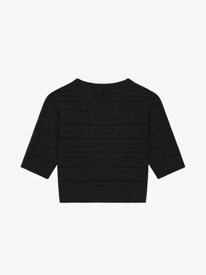 Women Knitwear Givenchy Cropped Sweater In 4G Jacquard Black
