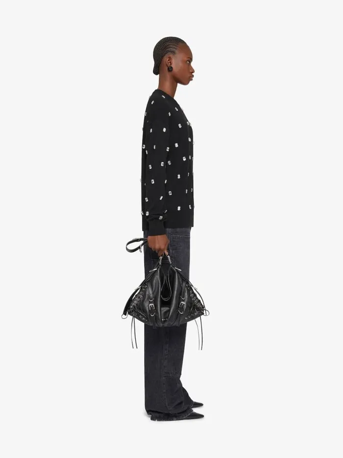 Women Knitwear Givenchy Sweater In Cashmere With Embroidered Stones Black