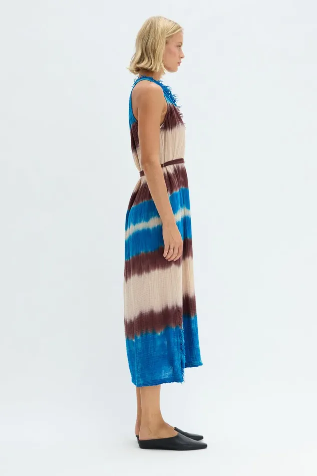 Women Lapis Multi Dual Gauze Halter Dress Raquel Allegra Tops