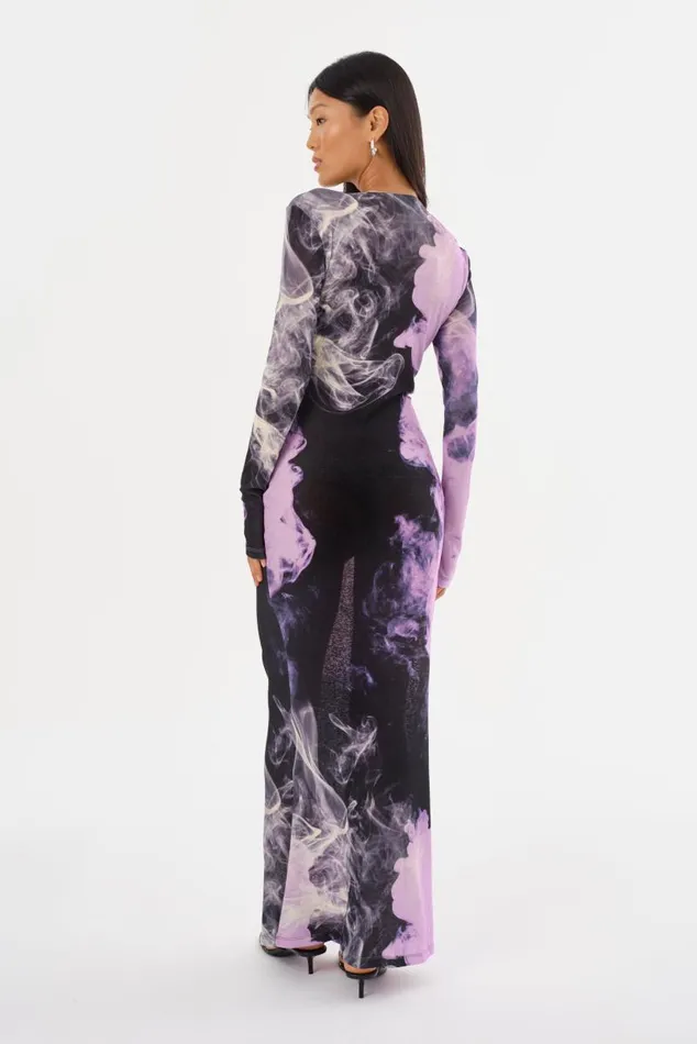 Women LEANDRA Printed Jersey Maxi Dress Lavender Haze LAMARQUE Dresses Women LEANDRA Printed Jersey Maxi Dress Lavender Haze LAMARQUE Dresses