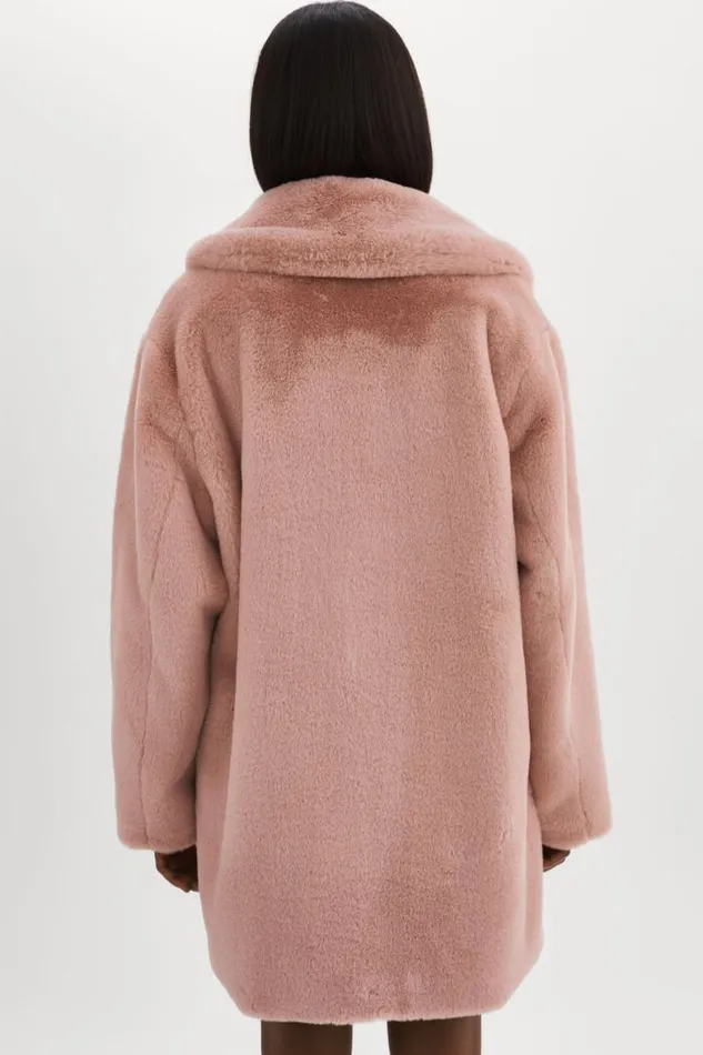 Women LINNEA Faux Fur Coat Smoky Pink LAMARQUE Faux Fur Women LINNEA Faux Fur Coat Smoky Pink LAMARQUE Faux Fur