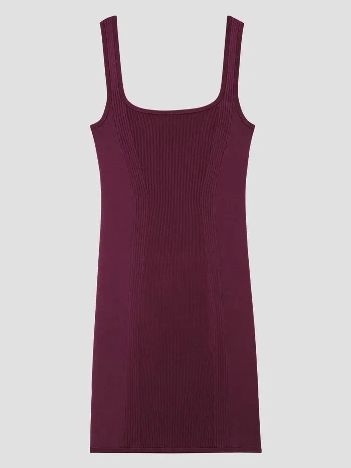 Women Lucia RibKnit Mini Dress Black Cherry Dresses and Jumpsuits GUESS Women Lucia RibKnit Mini Dress Black Cherry Dresses and Jumpsuits GUESS