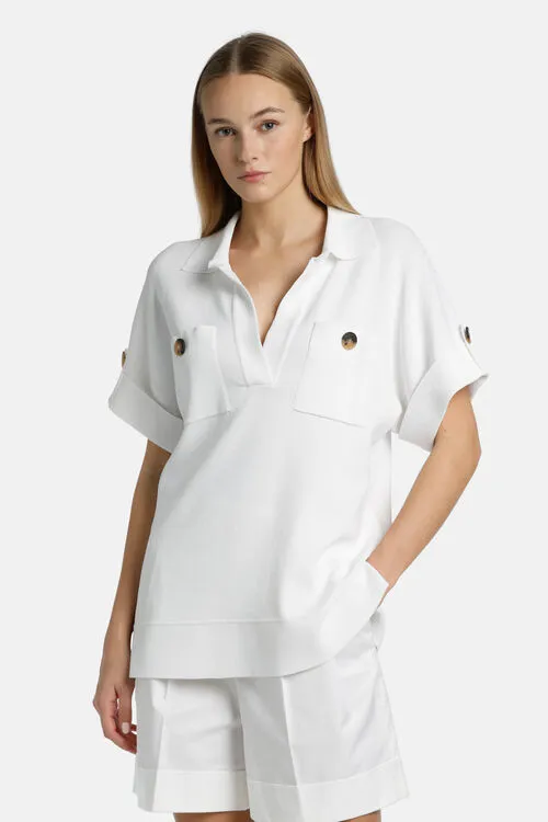 Women Luisa Spagnoli Capena Capena White Tops and TShirts