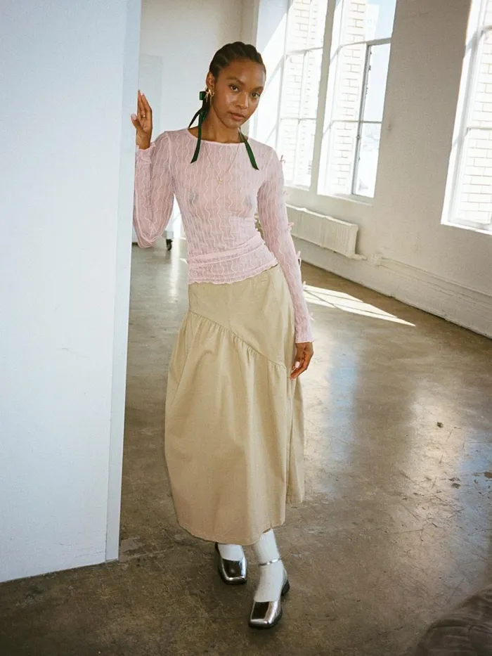 Women Maeve Midi Skirt Toast Twill Lisa Says Gah Skirts