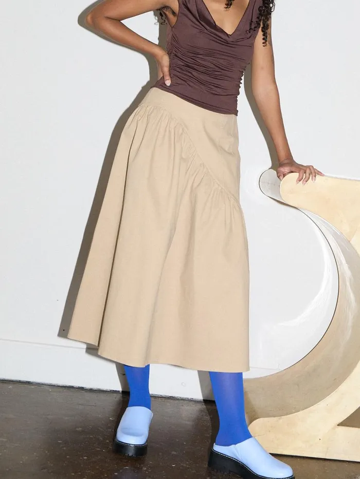 Women Maeve Midi Skirt Toast Twill Lisa Says Gah Skirts